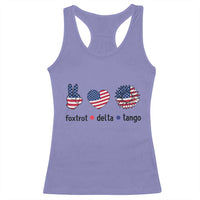 Funny Foxtrots Delta Tangos Racerback Tank Top American Flag Peace Sign Heart Sunflower