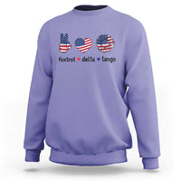 Funny Foxtrots Delta Tangos Sweatshirt American Flag Peace Sign Heart Sunflower