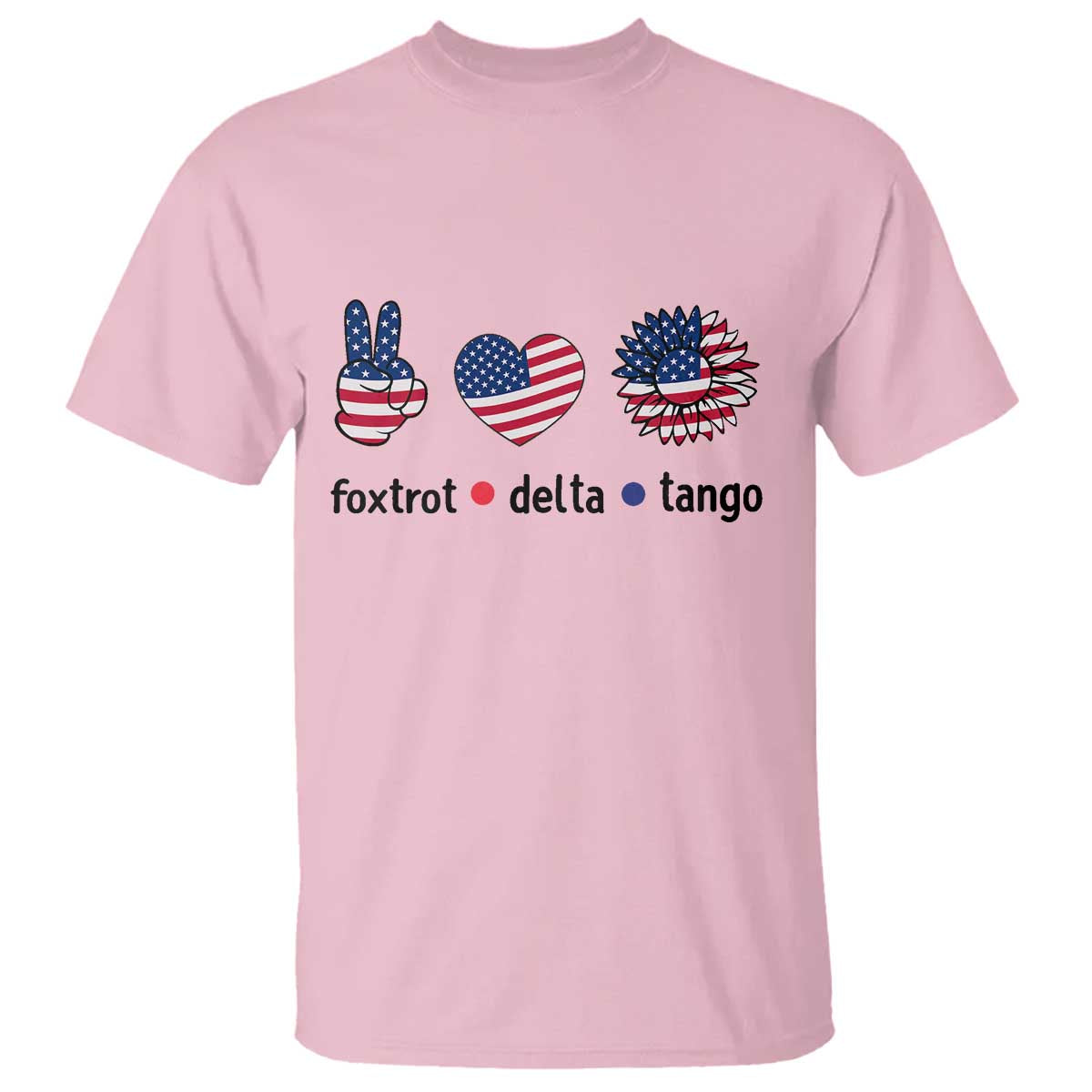 Funny Foxtrots Delta Tangos T Shirt American Flag Peace Sign Heart Sunflower