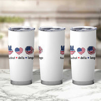 Funny Foxtrots Delta Tangos Tumbler Cup American Flag Peace Sign Heart Sunflower