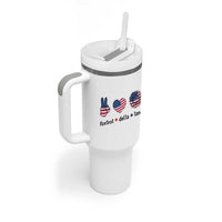 Funny Foxtrots Delta Tangos Tumbler With Handle American Flag Peace Sign Heart Sunflower