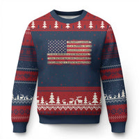 Spanish Pledge of Allegiance USA Flag Vintage Patriotic Graphic Ugly Christmas Sweater American Patriot Promesa de Lealtad