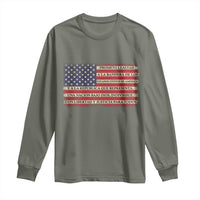 Spanish Pledge of Allegiance USA Flag Vintage Patriotic Graphic Long Sleeve Shirt American Patriot Promesa de Lealtad