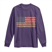 Spanish Pledge of Allegiance USA Flag Vintage Patriotic Graphic Long Sleeve Shirt American Patriot Promesa de Lealtad