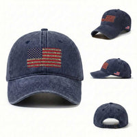 Spanish Pledge of Allegiance USA Flag Vintage Patriotic Graphic Washed Cotton Baseball Cap American Patriot Promesa de Lealtad