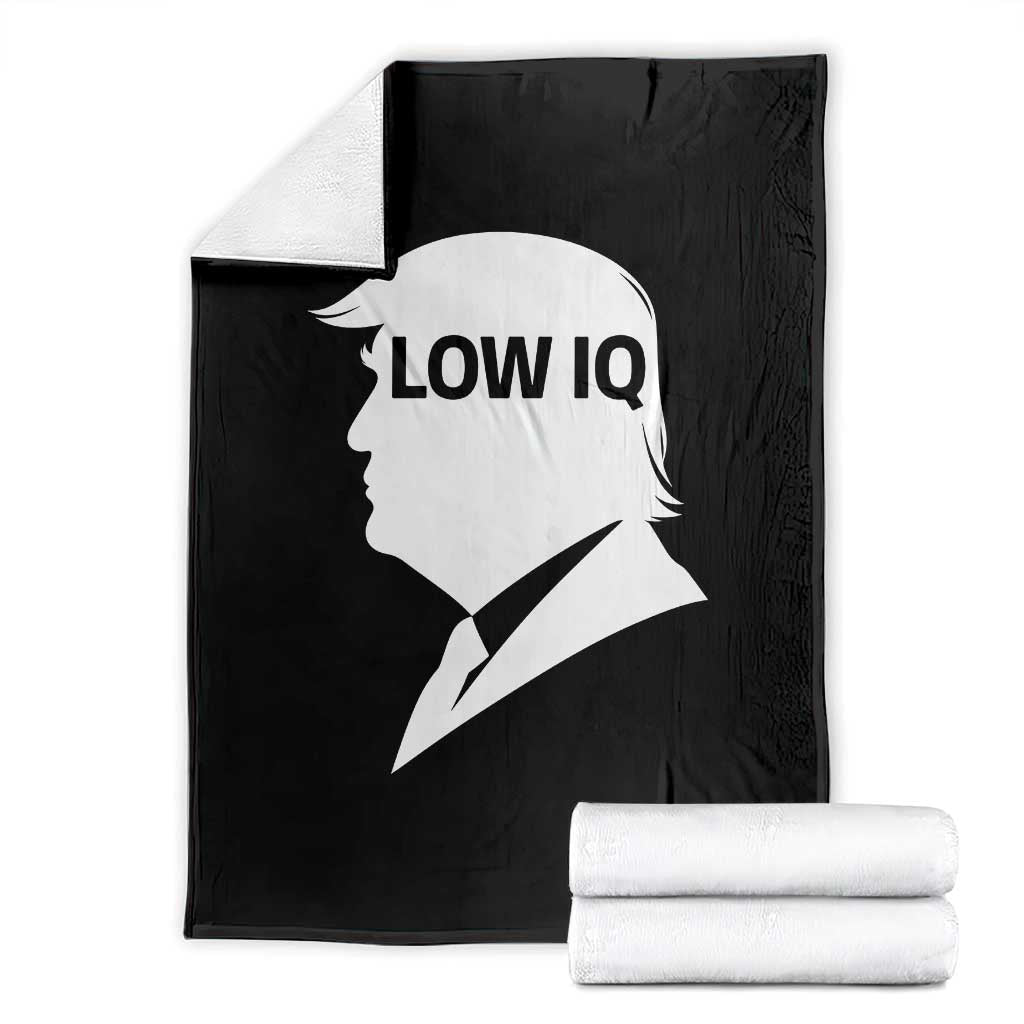 Low IQ Political Silhouette Profile Humor Throw Blanket Satirical Politics Subtle Hate