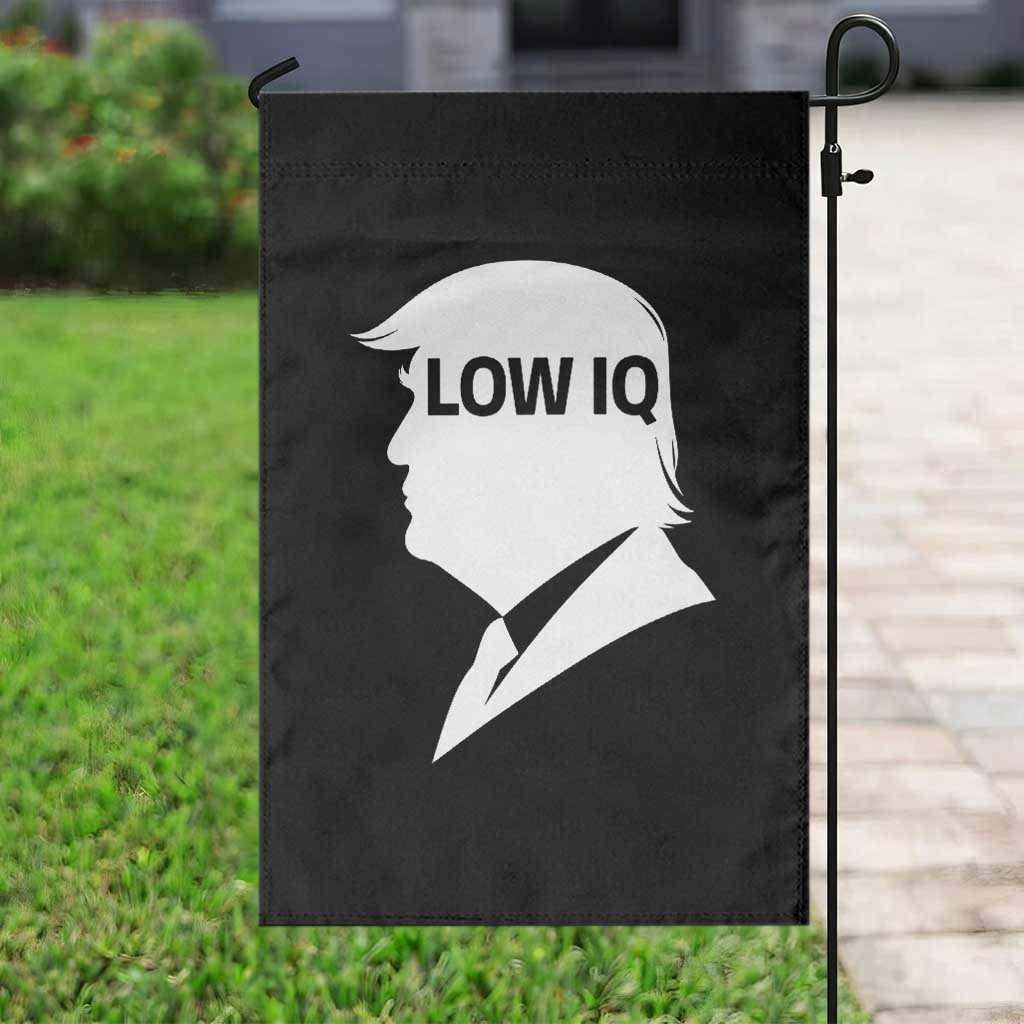 Low IQ Political Silhouette Profile Humor Garden Flag Satirical Politics Subtle Hate