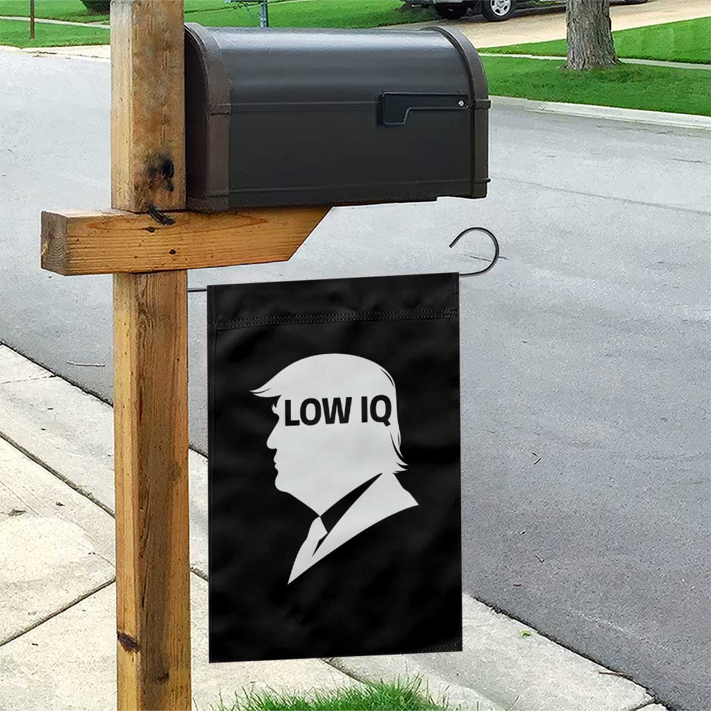 Low IQ Political Silhouette Profile Humor Garden Flag Satirical Politics Subtle Hate