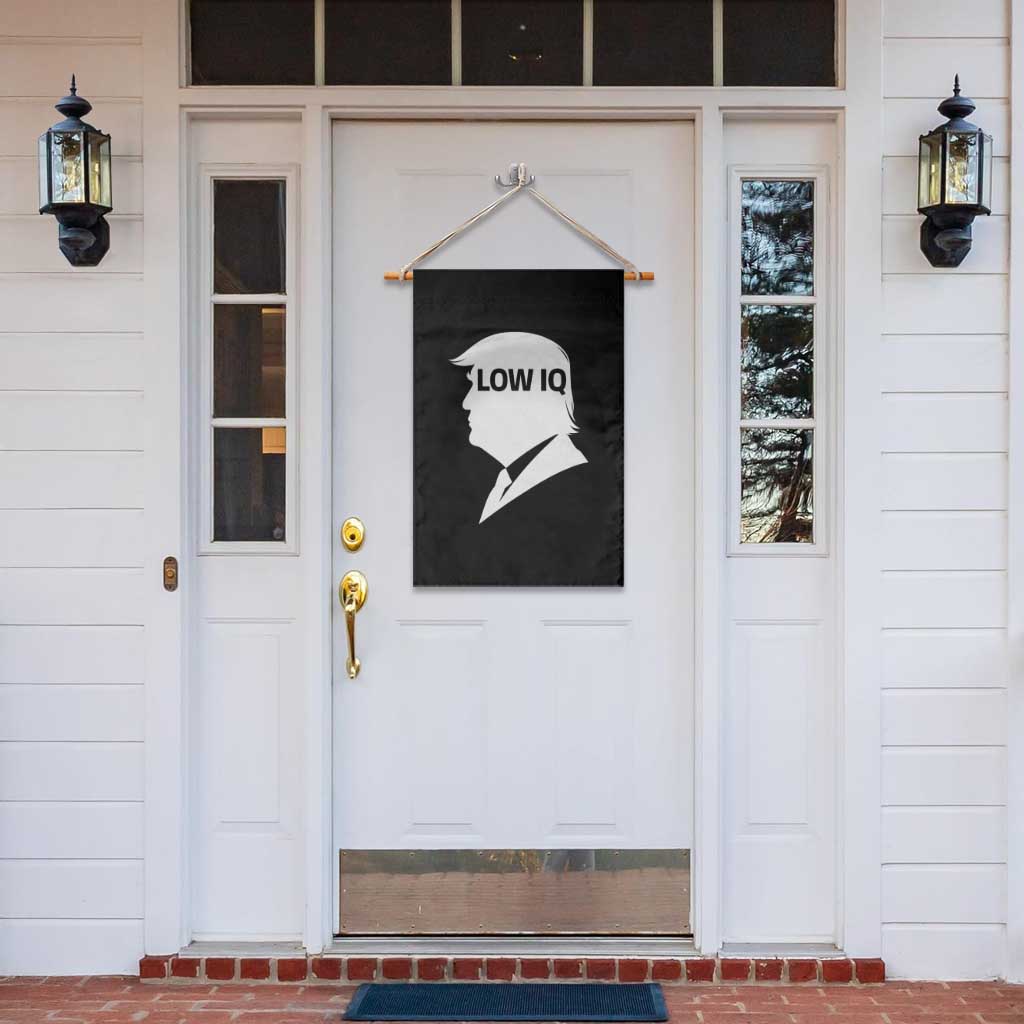 Low IQ Political Silhouette Profile Humor Garden Flag Satirical Politics Subtle Hate