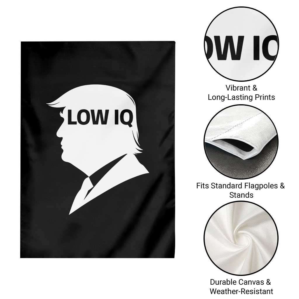 Low IQ Political Silhouette Profile Humor Garden Flag Satirical Politics Subtle Hate
