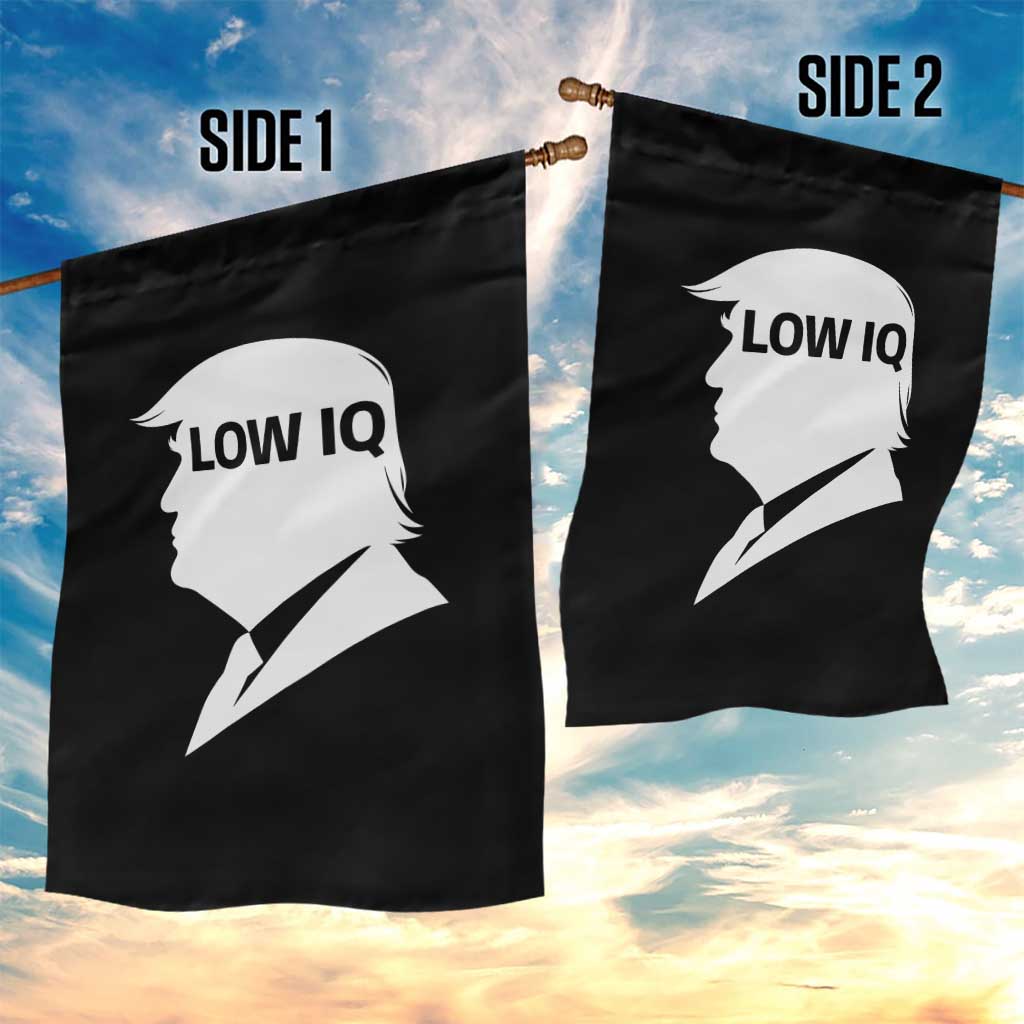 Low IQ Political Silhouette Profile Humor Garden Flag Satirical Politics Subtle Hate