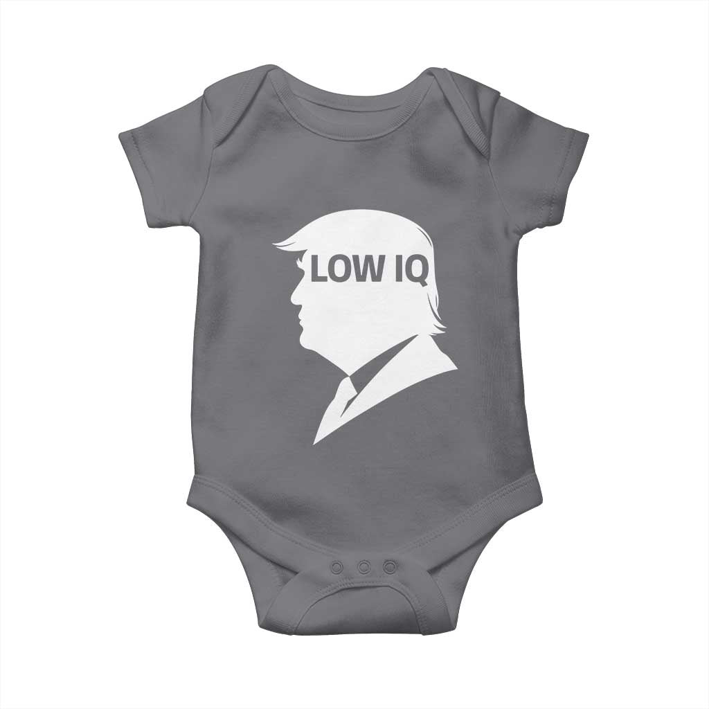 Low IQ Political Silhouette Profile Humor Baby Onesie Satirical Politics Subtle Hate