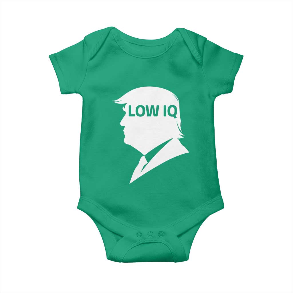 Low IQ Political Silhouette Profile Humor Baby Onesie Satirical Politics Subtle Hate