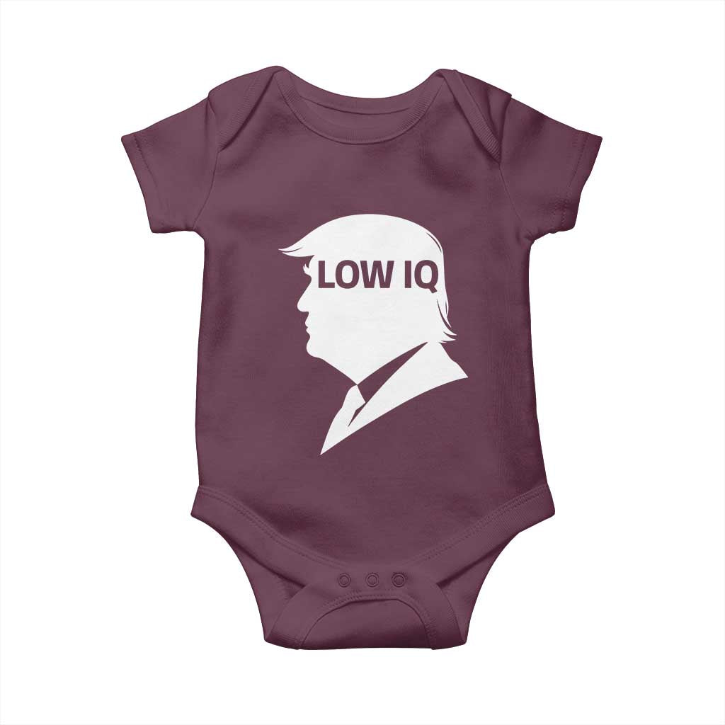 Low IQ Political Silhouette Profile Humor Baby Onesie Satirical Politics Subtle Hate