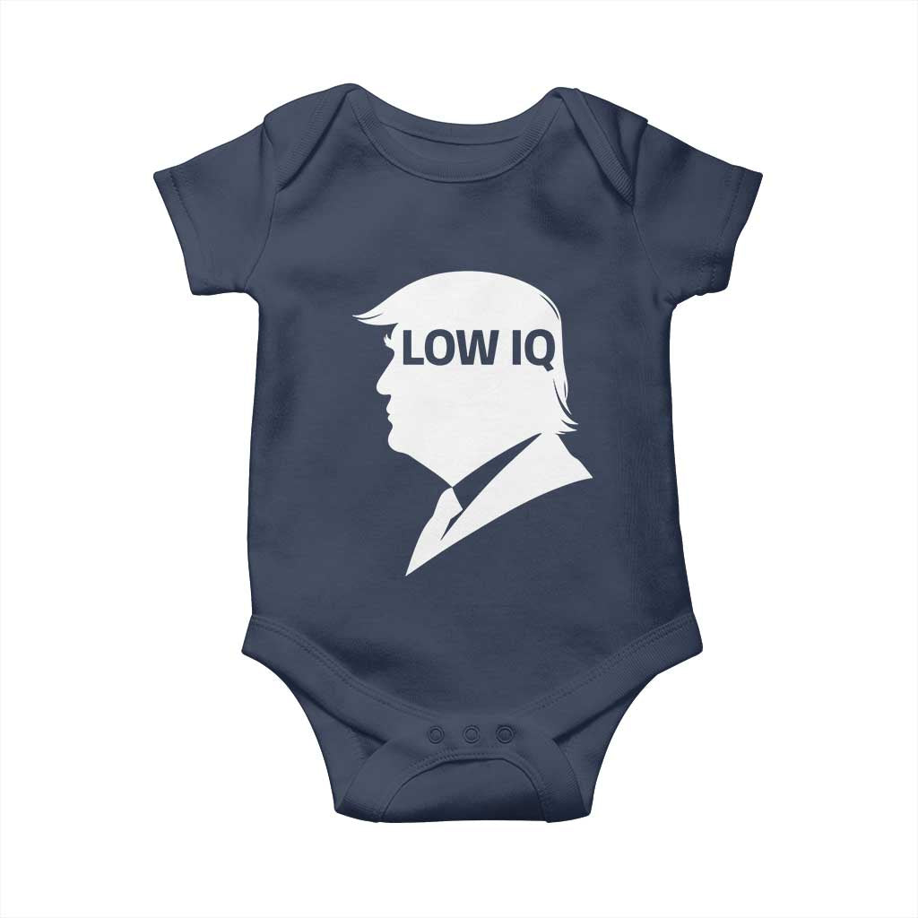 Low IQ Political Silhouette Profile Humor Baby Onesie Satirical Politics Subtle Hate