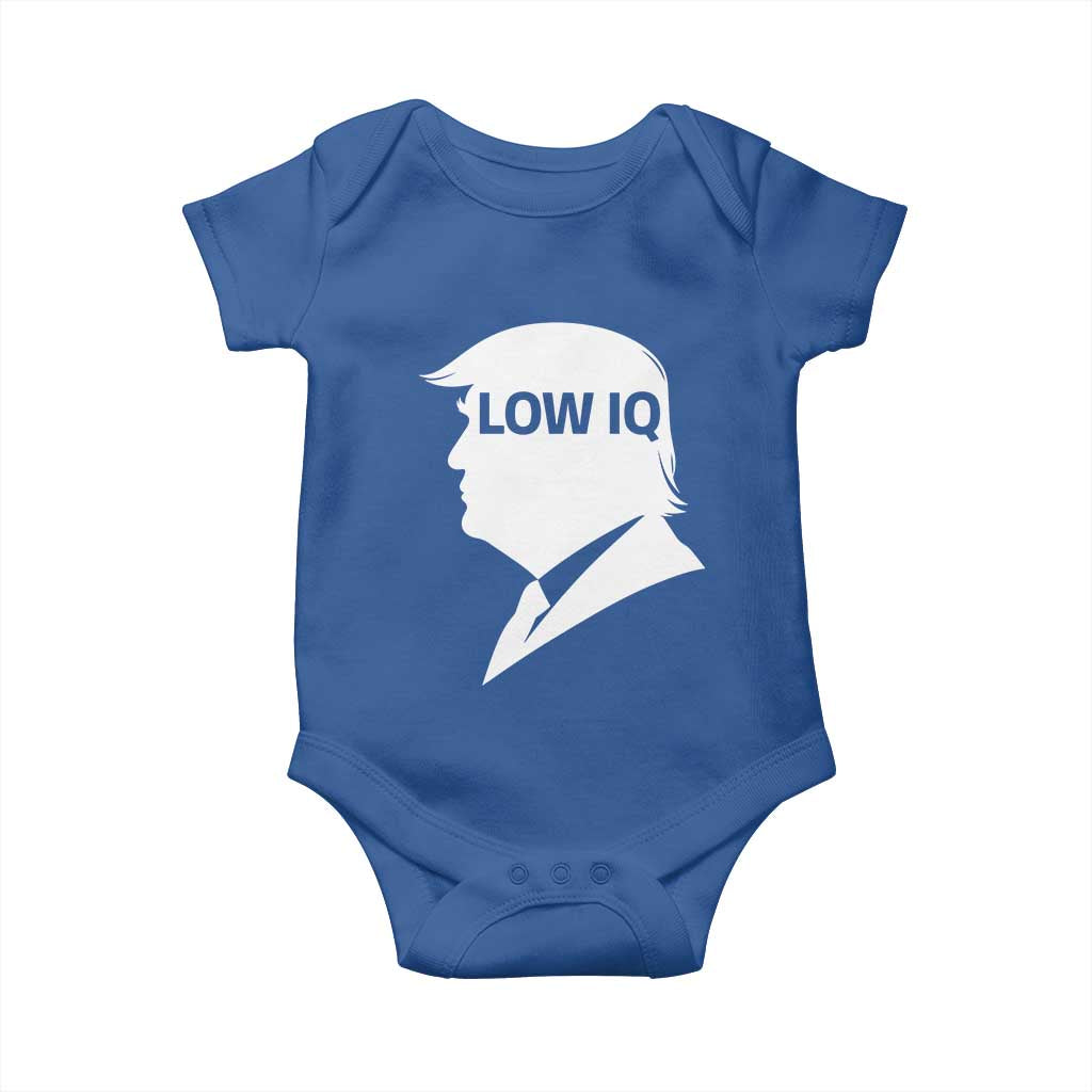 Low IQ Political Silhouette Profile Humor Baby Onesie Satirical Politics Subtle Hate