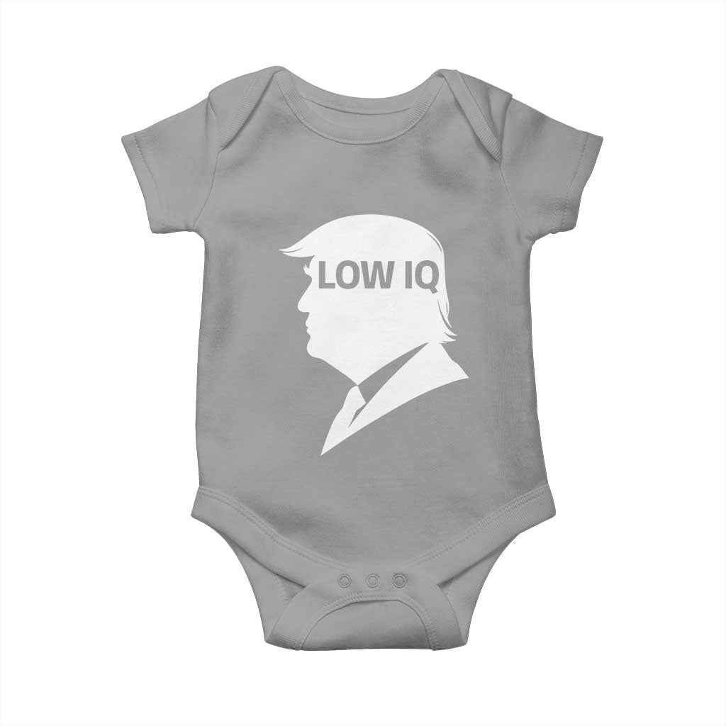 Low IQ Political Silhouette Profile Humor Baby Onesie Satirical Politics Subtle Hate