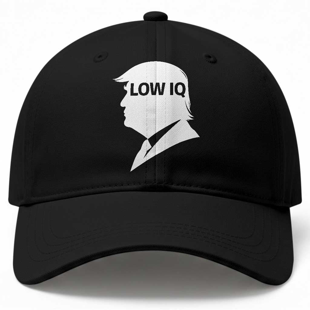 Low IQ Political Silhouette Profile Humor Baseball Cap Satirical Politics Subtle Hate