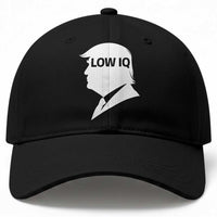 Low IQ Political Silhouette Profile Humor Baseball Cap Satirical Politics Subtle Hate