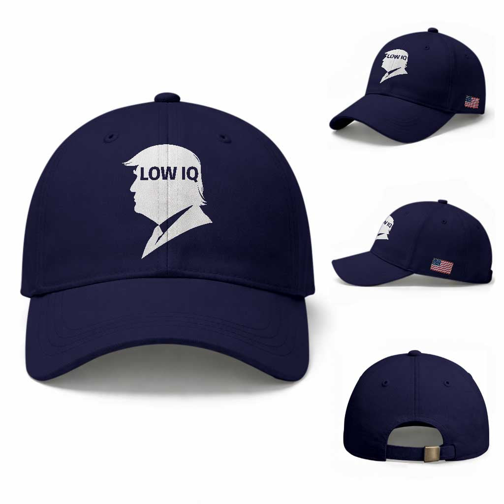 Low IQ Political Silhouette Profile Humor Baseball Cap Satirical Politics Subtle Hate