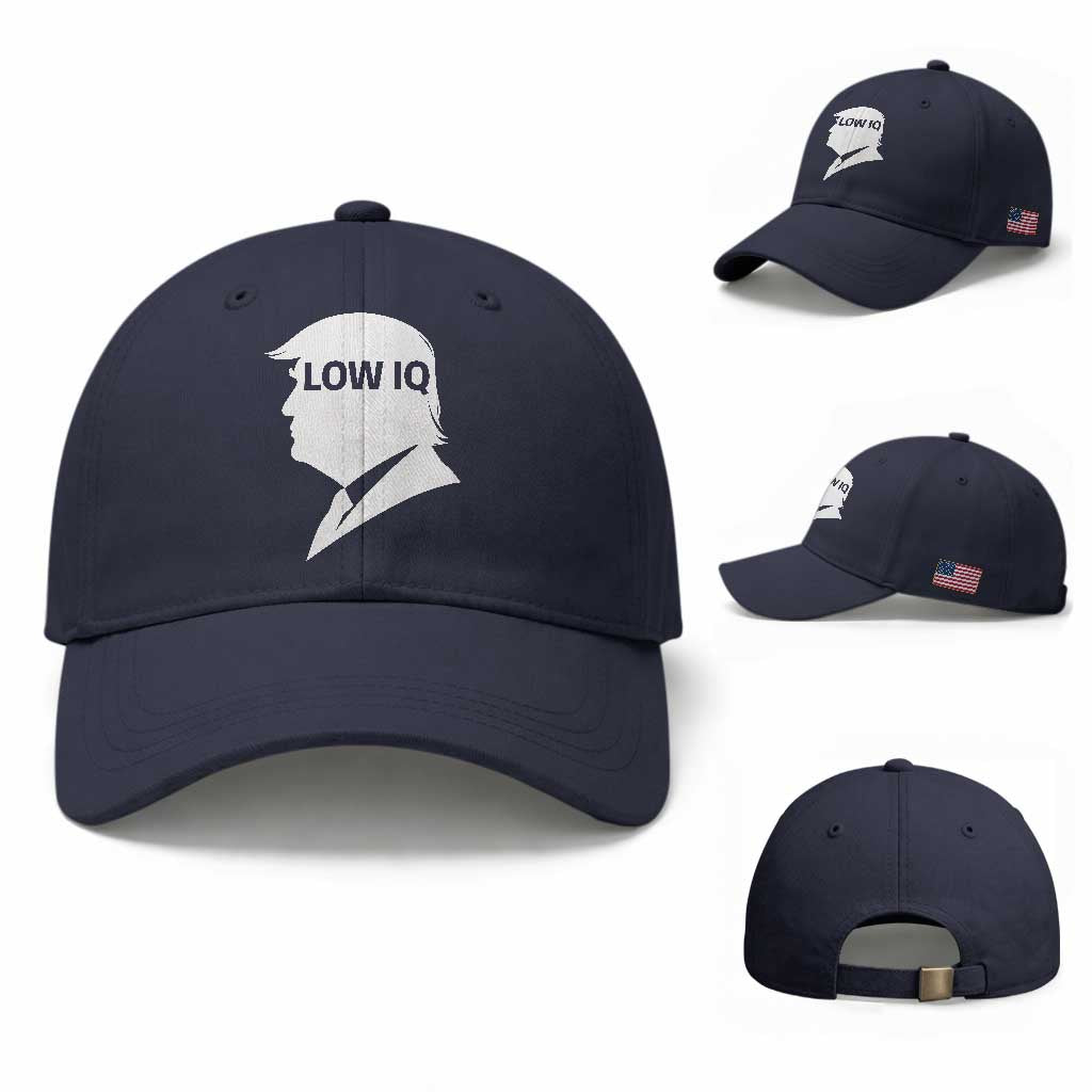 Low IQ Political Silhouette Profile Humor Baseball Cap Satirical Politics Subtle Hate