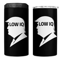 Low IQ Political Silhouette Profile Humor 4 in 1 Can Cooler Tumbler Satirical Politics Subtle Hate