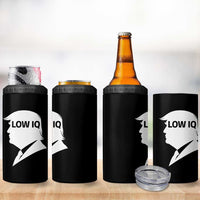 Low IQ Political Silhouette Profile Humor 4 in 1 Can Cooler Tumbler Satirical Politics Subtle Hate