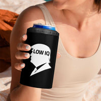 Low IQ Political Silhouette Profile Humor 4 in 1 Can Cooler Tumbler Satirical Politics Subtle Hate