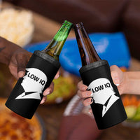 Low IQ Political Silhouette Profile Humor 4 in 1 Can Cooler Tumbler Satirical Politics Subtle Hate