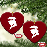 Low IQ Political Silhouette Profile Humor Ceramic Ornament Satirical Politics Subtle Hate