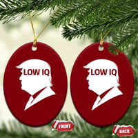 Low IQ Political Silhouette Profile Humor Ceramic Ornament Satirical Politics Subtle Hate