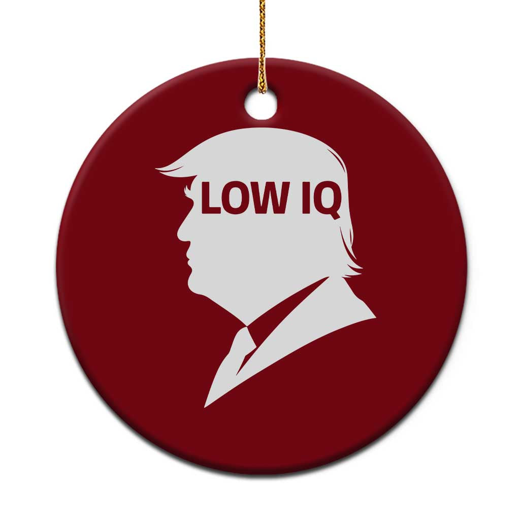 Low IQ Political Silhouette Profile Humor Ceramic Ornament Satirical Politics Subtle Hate