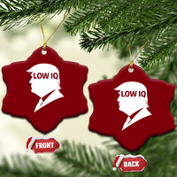 Low IQ Political Silhouette Profile Humor Ceramic Ornament Satirical Politics Subtle Hate