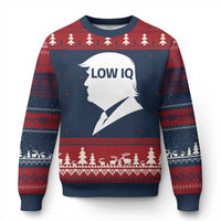 Low IQ Political Silhouette Profile Humor Ugly Christmas Sweater Satirical Politics Subtle Hate