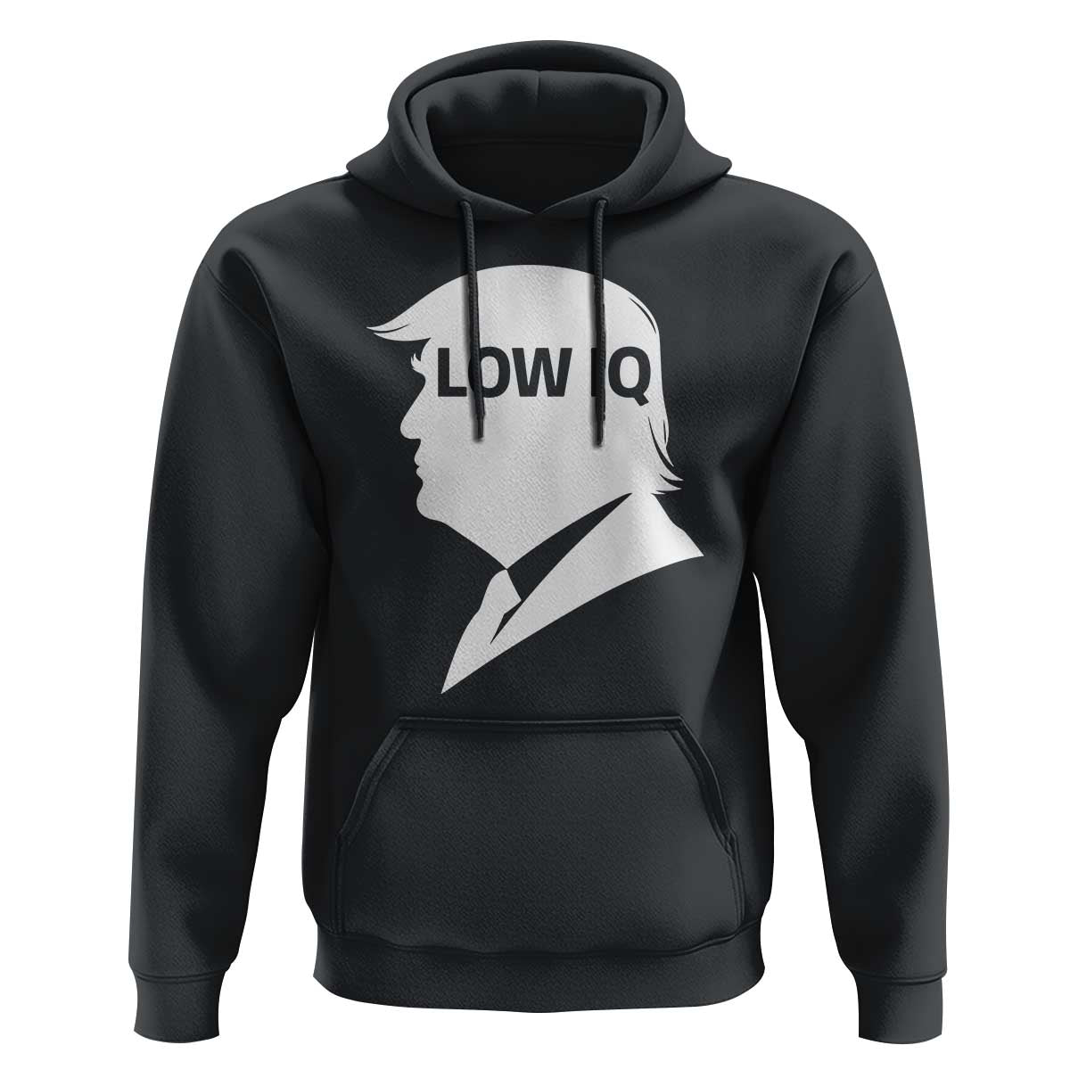 Low IQ Political Silhouette Profile Humor Hoodie Satirical Politics Subtle Hate