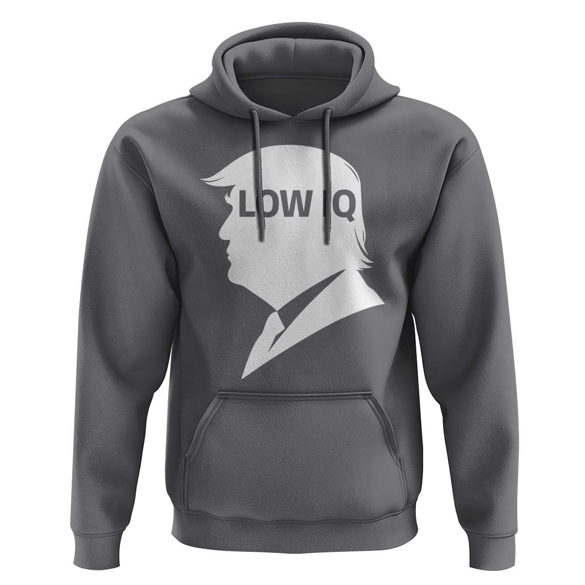 Low IQ Political Silhouette Profile Humor Hoodie Satirical Politics Subtle Hate
