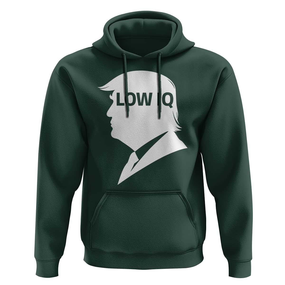 Low IQ Political Silhouette Profile Humor Hoodie Satirical Politics Subtle Hate