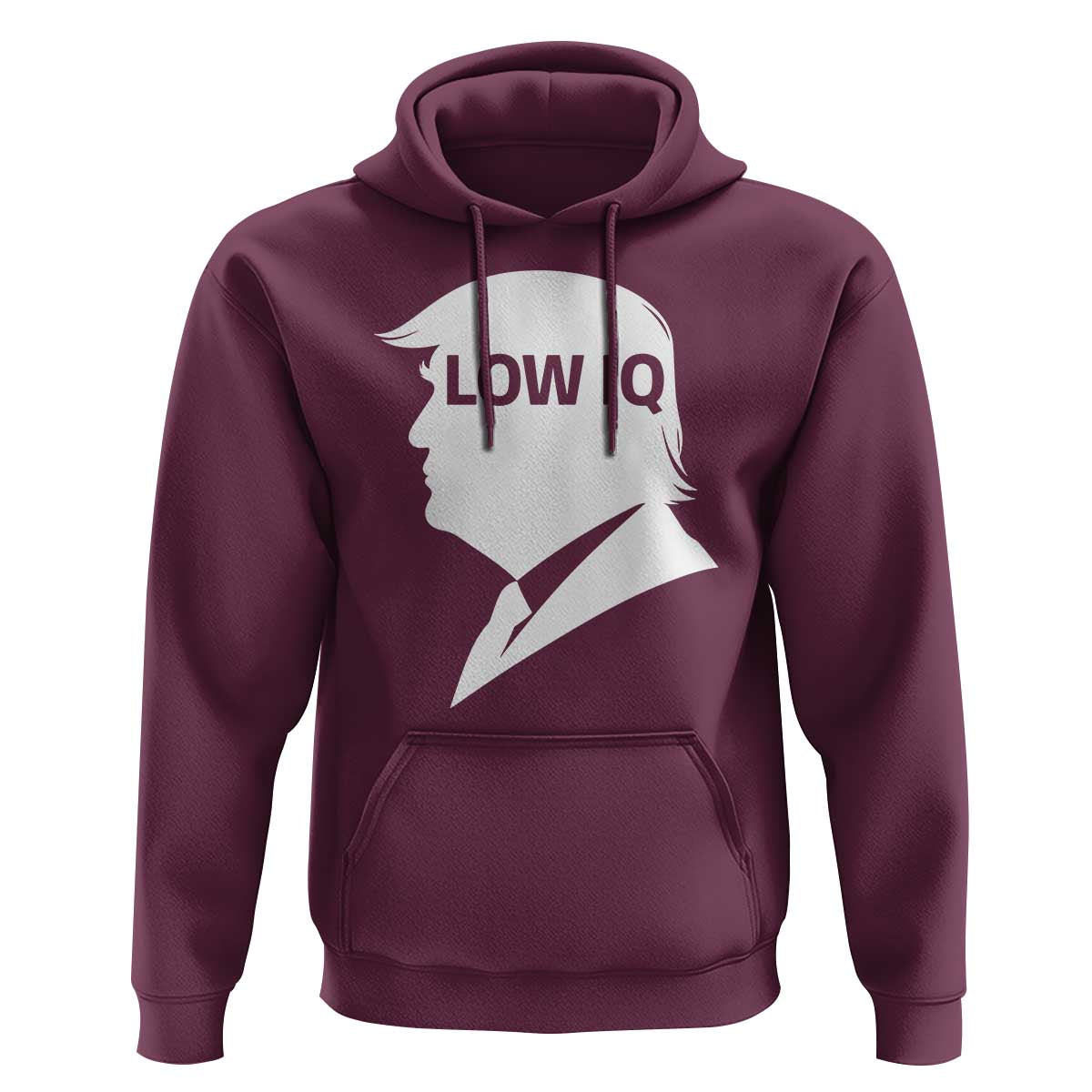 Low IQ Political Silhouette Profile Humor Hoodie Satirical Politics Subtle Hate