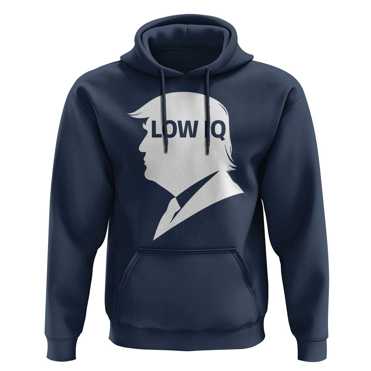 Low IQ Political Silhouette Profile Humor Hoodie Satirical Politics Subtle Hate