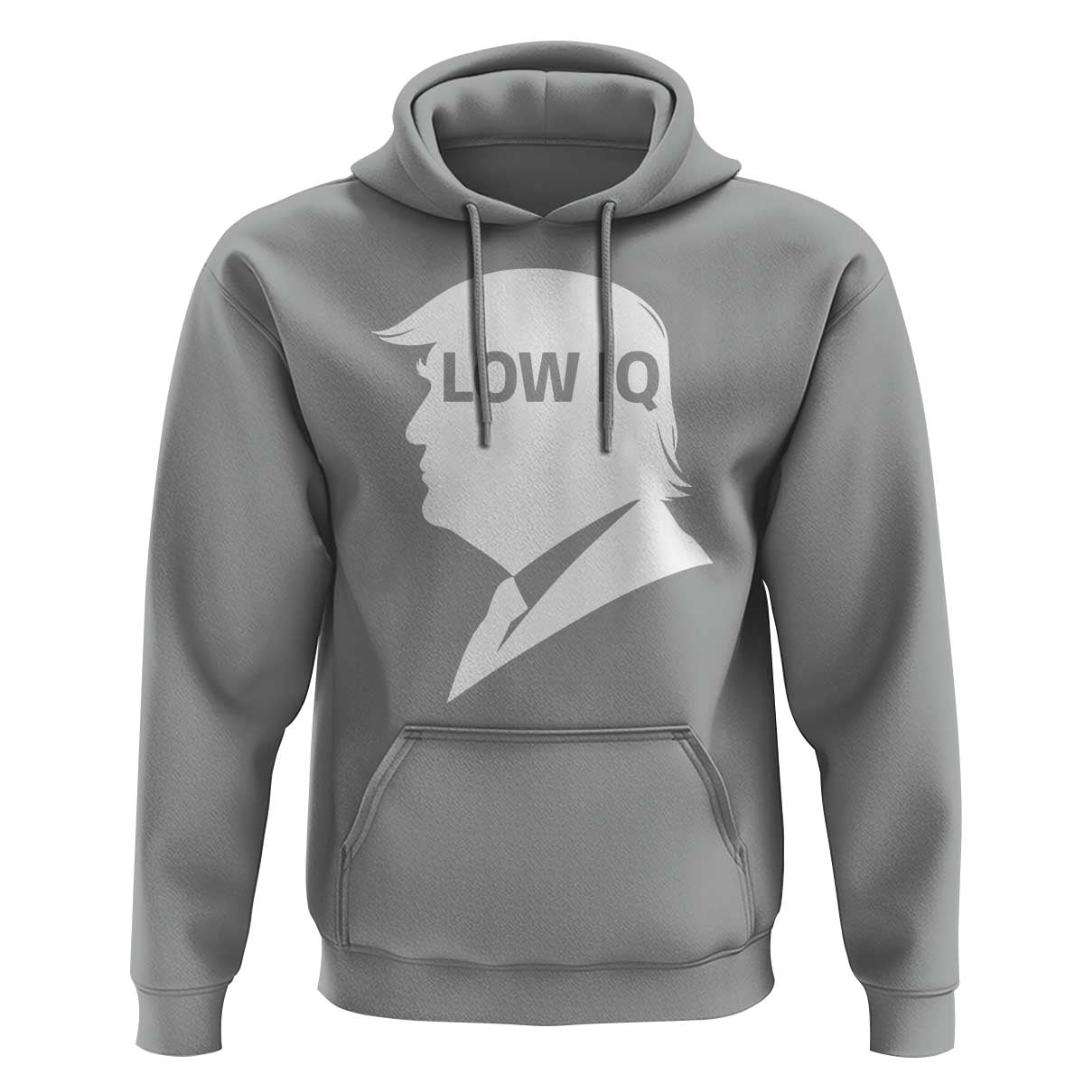Low IQ Political Silhouette Profile Humor Hoodie Satirical Politics Subtle Hate