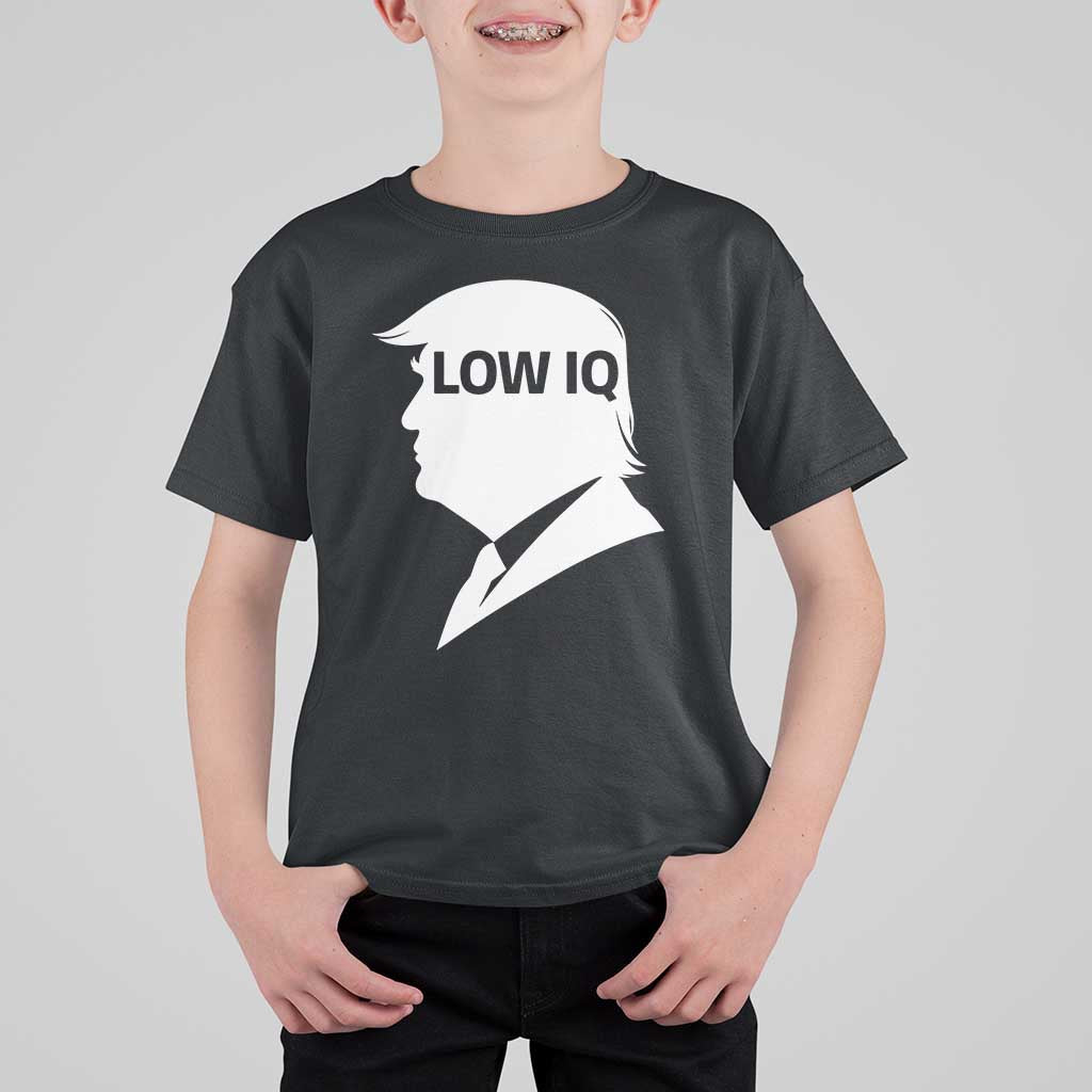 Low IQ Political Silhouette Profile Humor T Shirt For Kid Satirical Politics Subtle Hate
