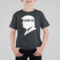 Low IQ Political Silhouette Profile Humor T Shirt For Kid Satirical Politics Subtle Hate