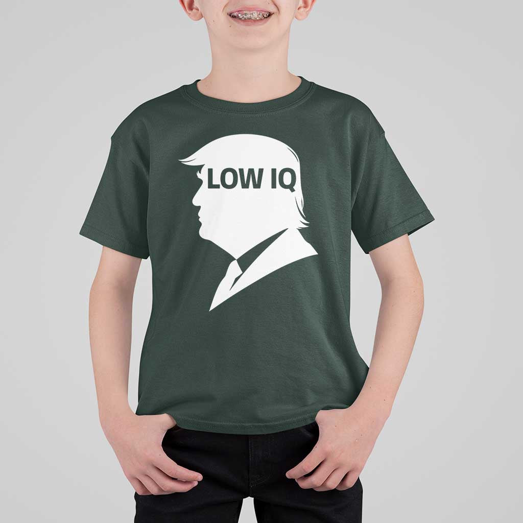 Low IQ Political Silhouette Profile Humor T Shirt For Kid Satirical Politics Subtle Hate