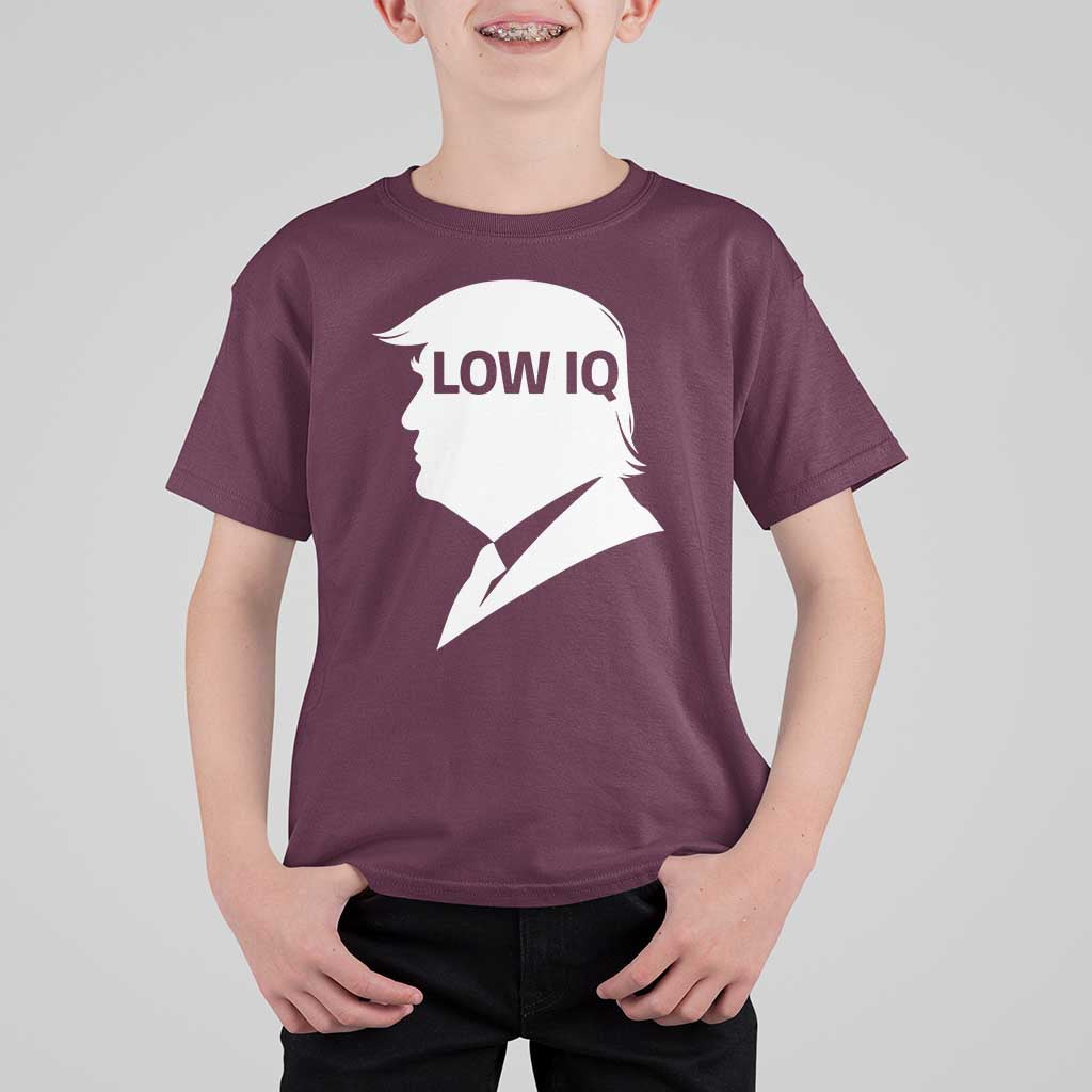 Low IQ Political Silhouette Profile Humor T Shirt For Kid Satirical Politics Subtle Hate
