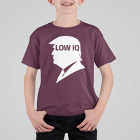 Low IQ Political Silhouette Profile Humor T Shirt For Kid Satirical Politics Subtle Hate