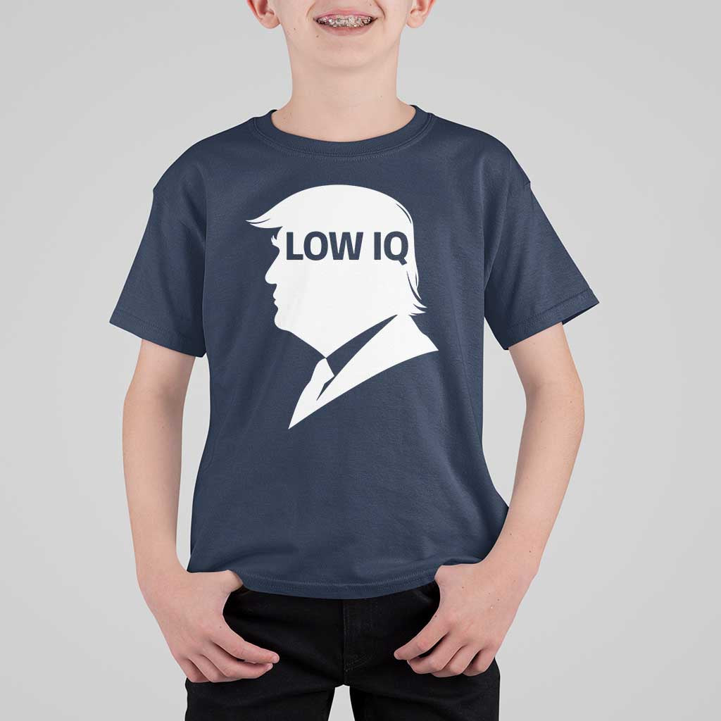 Low IQ Political Silhouette Profile Humor T Shirt For Kid Satirical Politics Subtle Hate