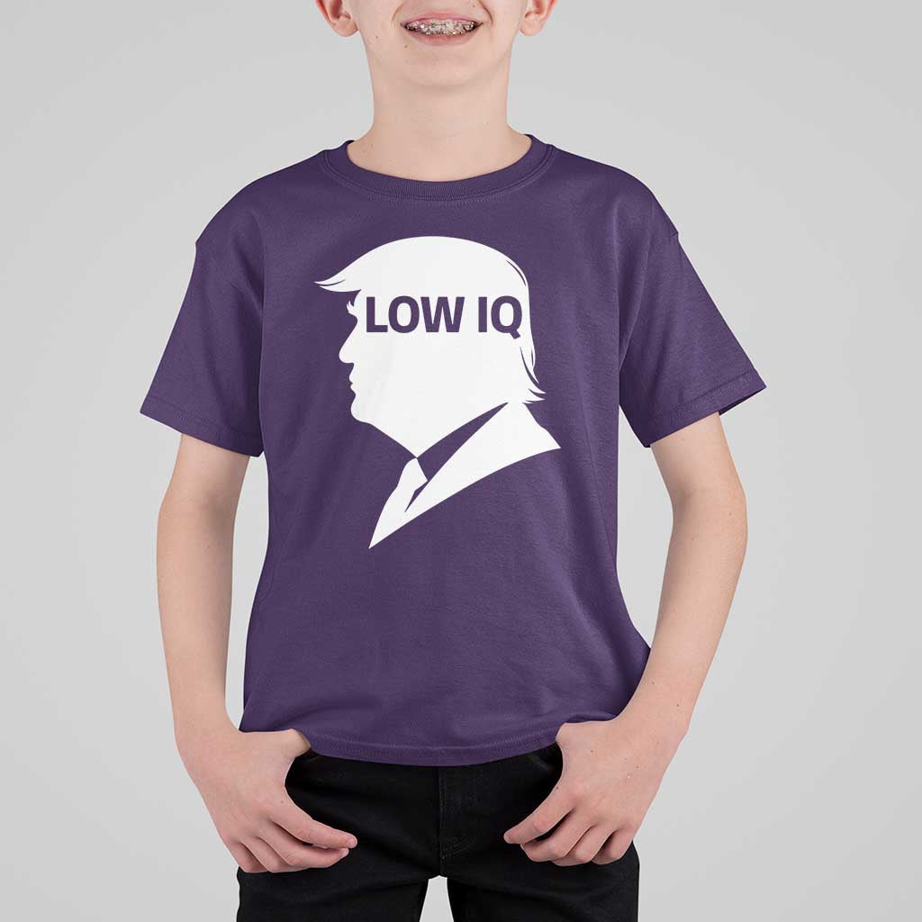 Low IQ Political Silhouette Profile Humor T Shirt For Kid Satirical Politics Subtle Hate