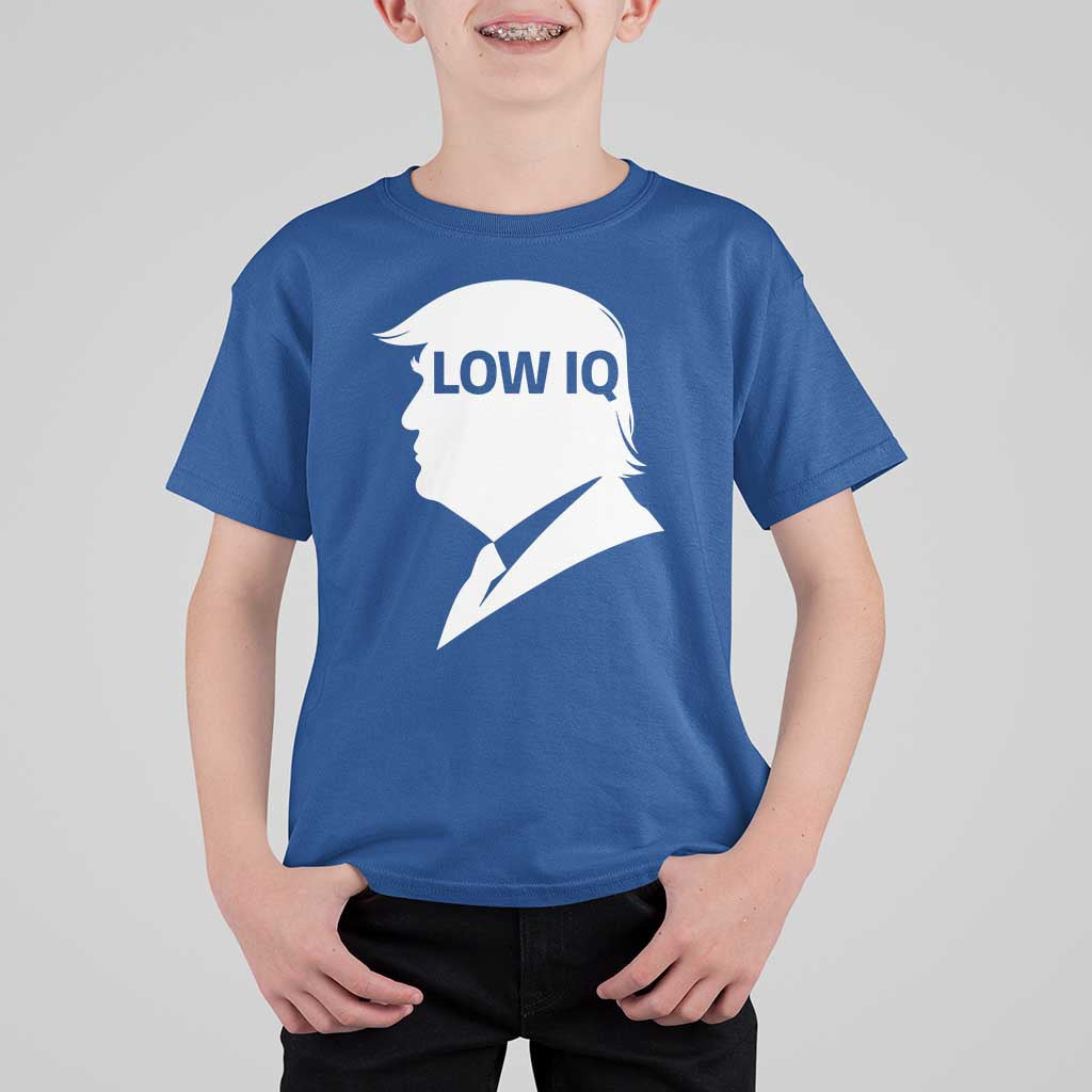 Low IQ Political Silhouette Profile Humor T Shirt For Kid Satirical Politics Subtle Hate