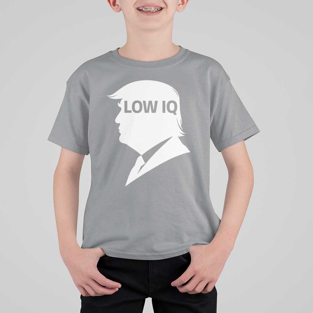 Low IQ Political Silhouette Profile Humor T Shirt For Kid Satirical Politics Subtle Hate