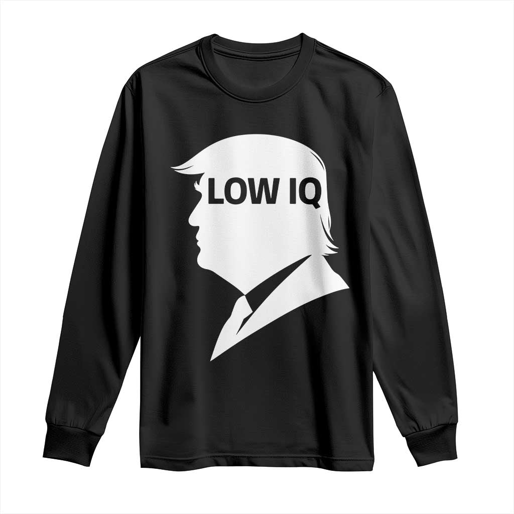 Low IQ Political Silhouette Profile Humor Long Sleeve Shirt Satirical Politics Subtle Hate